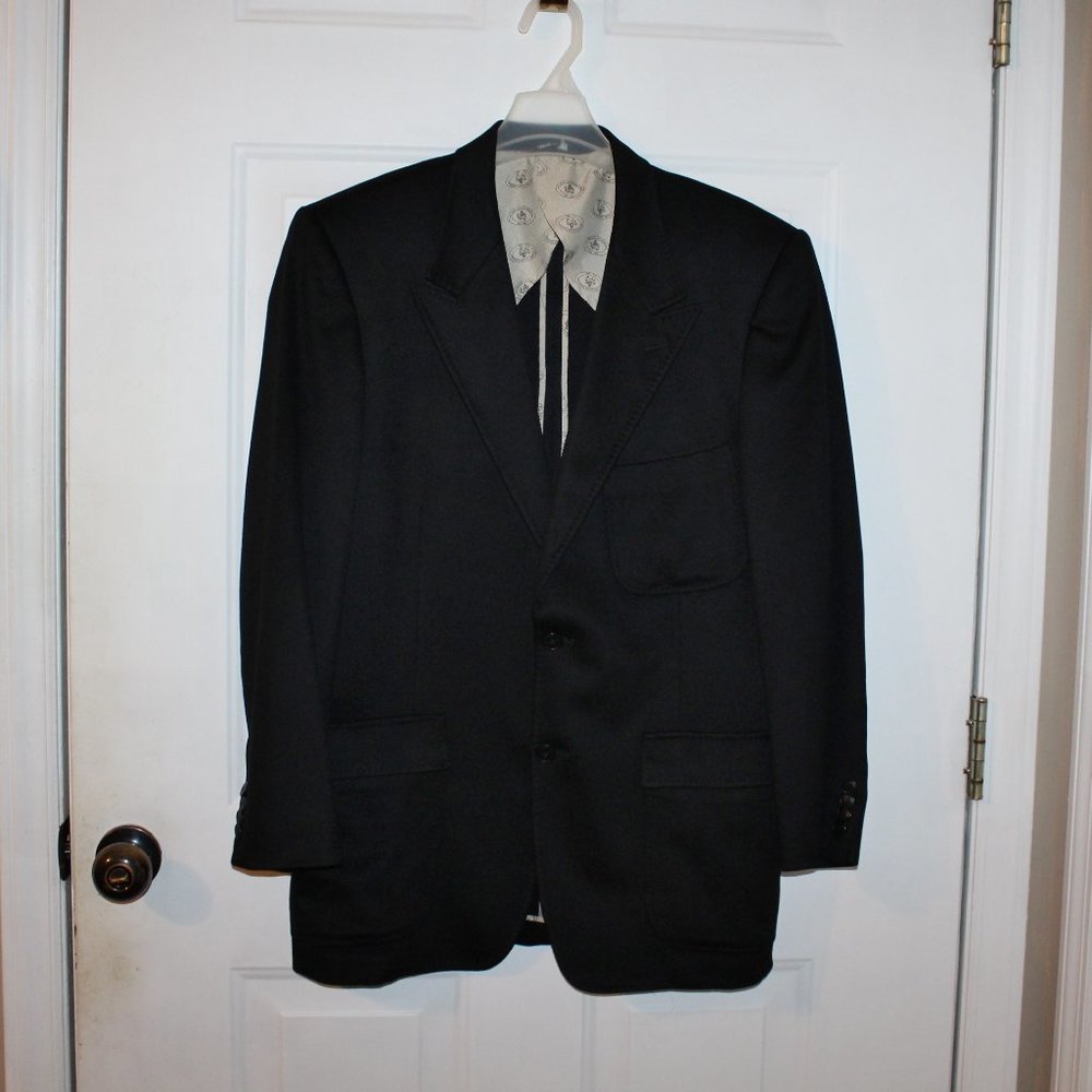 Vintage NAT NAST Luxury Originals Black CASHMERE Jacket Blazer 40 R